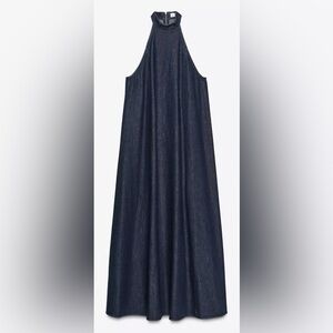 Zara Halter neck maxi dress. Back fastening with a metal zip Small